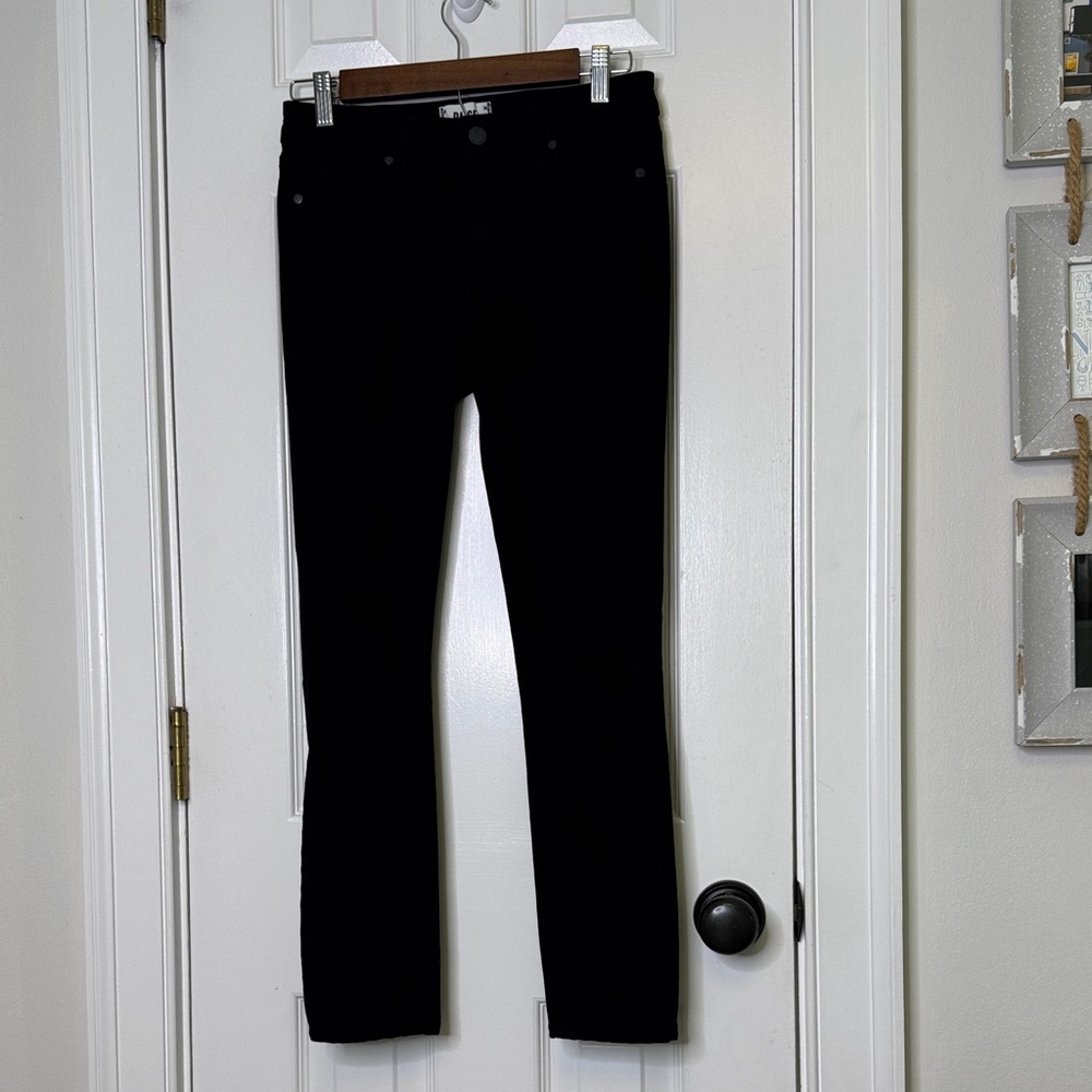💞 👖PAIGE Verdugo Crop Skinny Jeans Black Distressed Size 27